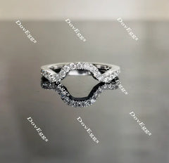 Doveggs pave curved moissanite/lab grown diamond wedding band-1.8mm band width