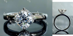 Jan's On Point hidden halo square radiant moissanite engagement ring