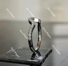 Doveggs pave curved moissanite/lab grown diamond wedding band-1.8mm band width