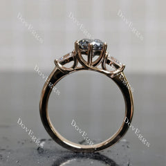 Doveggs three-stone engagement ring semi-mount only(Exclusively to DovEggs Stones)