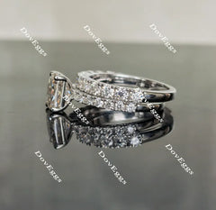 Doveggs round half eternity pave moissanite/lab grown diamond wedding band (wedding band only)-2.0mm band width