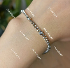 Doveggs round bezel setting moissanite/lab grown diamond bracelet