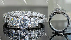 Doveggs cushion moissanite bridal set (2 rings)