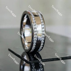 Doveggs full eternity channel set moissanite ring/lab grown diamond wedding band-8mm band width