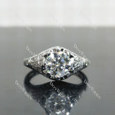 (size 8.5) Doveggs sterling silver 2ct round moissanite engagement ring