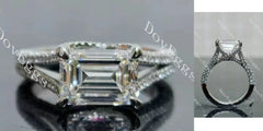 Amanda's Endless Fire Emerald Split Shanks Lab Grown Diamond Engagement Ring