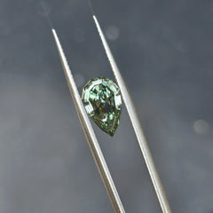 3.09ct Pear Modified Brilliant Cut Lab Diamond – Fancy Vivid Green Color VVS2 | Doveggs Certified