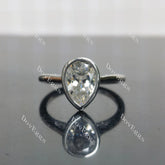 (size 7.5) Doveggs sterling silver 3ct pear moissanite engagement ring