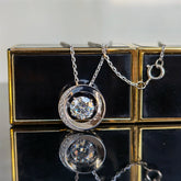 Doveggs premade 18k white gold round moissanite pendant necklace (pendant only)
