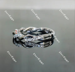 Doveggs curved moissanite wedding band/lab diamond bands for women-2.3mm band width