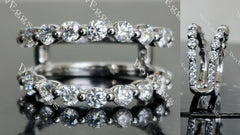 Doveggs round pave moissanite/lab grown diamond enhancer/wedding band(wedding band only)-7.6mm band width