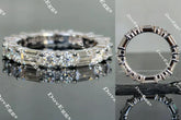Doveggs full eternity moissanite/Lab grown diamond engagement ring/wedding band-3.0mm band width