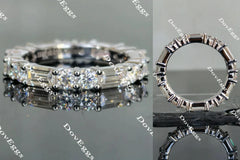 Doveggs full eternity moissanite/Lab grown diamond engagement ring/wedding band-3.0mm band width