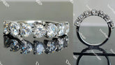 Doveggs heart seven stone moissanite wedding band-2.5mm band width