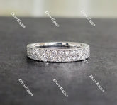 Doveggs round half eternity moissanite/lab grown diamond engagement ring wedding bands-2.8mm band width