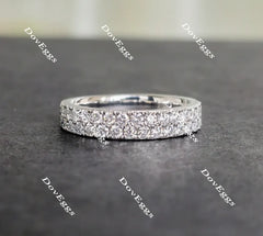 Doveggs round half eternity moissanite/lab grown diamond engagement ring wedding bands-2.8mm band width