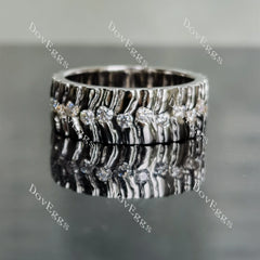 Doveggs round full eternity moissanite/lab grown diamond wedding band-9mm band width