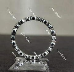 Doveggs round full eternity moissanite/lab grown diamond wedding band-2.4mm band width