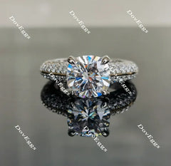 Never Let Go half eternity pave cushion moissanite engagement ring