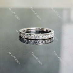 Doveggs half eternity channel set moissanite/lab grown diamond wedding band-2.5mm band width