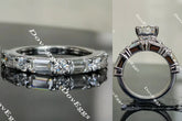 Doveggs round emerald half eternity moissanite/lab grown diamond wedding band (wedding band only)-1.8mm band width