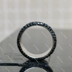 (size 7.5-7.75) Doveggs 1.56ctw blue sapphire sterling silver wedding band