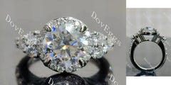 Doveggs halo side stones engagement ring semi-mount only(Exclusively to DovEggs Stones)