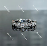 Doveggs round full eternity moissanite/lab grown diamond wedding bands-3.5mm band width