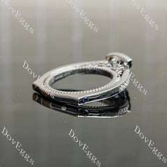 DovEggs halo channel set engagement ring only semi-mount only(Exclusively to DovEggs Stones)