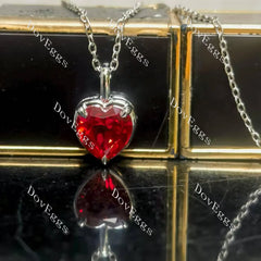 Doveggs sterling silver 3ct heart colored gem pendant necklace (pendant only)