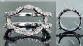 Doveggs round half eternity pave curved moissanite/lab grown diamond enhancer-6.8mm band width