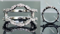 Doveggs round half eternity pave curved moissanite/lab grown diamond enhancer-6.8mm band width