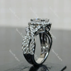 (size 7.5) Doveggs sterling silver 2.8ct Oval moissanite engagement ring