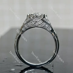 (size 8.5) Doveggs sterling silver 2ct round moissanite engagement ring