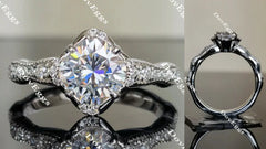 DovEggs art deco cushion moissanite engagement ring