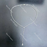 (18inch+4inch) Doveggs sterling silver emerald pear moissanite pendant necklace