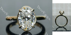 Oval hidden halo moissanite engagement ring| DovEggs