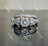 Doveggs pave moissanite/lab grown diamond wedding band (one piece of wedding band only)-2.3mm band width