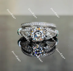 Doveggs pave moissanite/lab grown diamond wedding band (one piece of wedding band only)-2.3mm band width