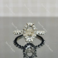 DovEggs pave engagement ring semi-mount only(Exclusively to DovEggs Stones)