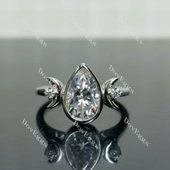(size 8) Doveggs sterling silver 4ct pear moissanite engagement ring