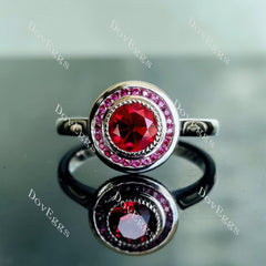 Doveggs round bezel channel set colored gem engagement ring