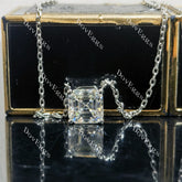 Doveggs sterling silver 2ct asscher moissanite pendant necklace