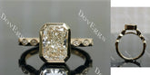 Radiant bezel side stones moissanite engagement ring| DovEggs