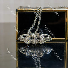 Doveggs round baguette snowflake moissanite/lad grown diamond pendant necklace(pendant only)