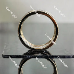 Doveggs round vintage full eternity pave moissanite/lab grown diamond wedding band-8.7mm band width