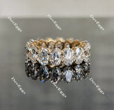 Doveggs oval brilliant full eternity moissanite/lab grown diamond wedding band-6mm band width