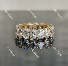 Doveggs oval brilliant full eternity moissanite/lab grown diamond wedding band-6mm band width