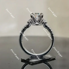 Doveggs round pave moissanite ring with split band