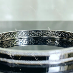 Doveggs round half eternity pave moissanite/lab grown diamond bangle/bracelet